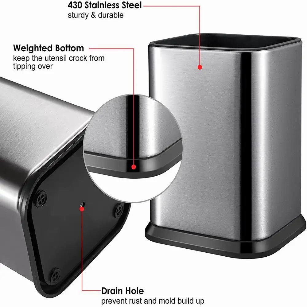 Large Kitchen Utensil Holder for Countertop – Kitchen Organizer for Spoons, Spatulas and Cooking Tools