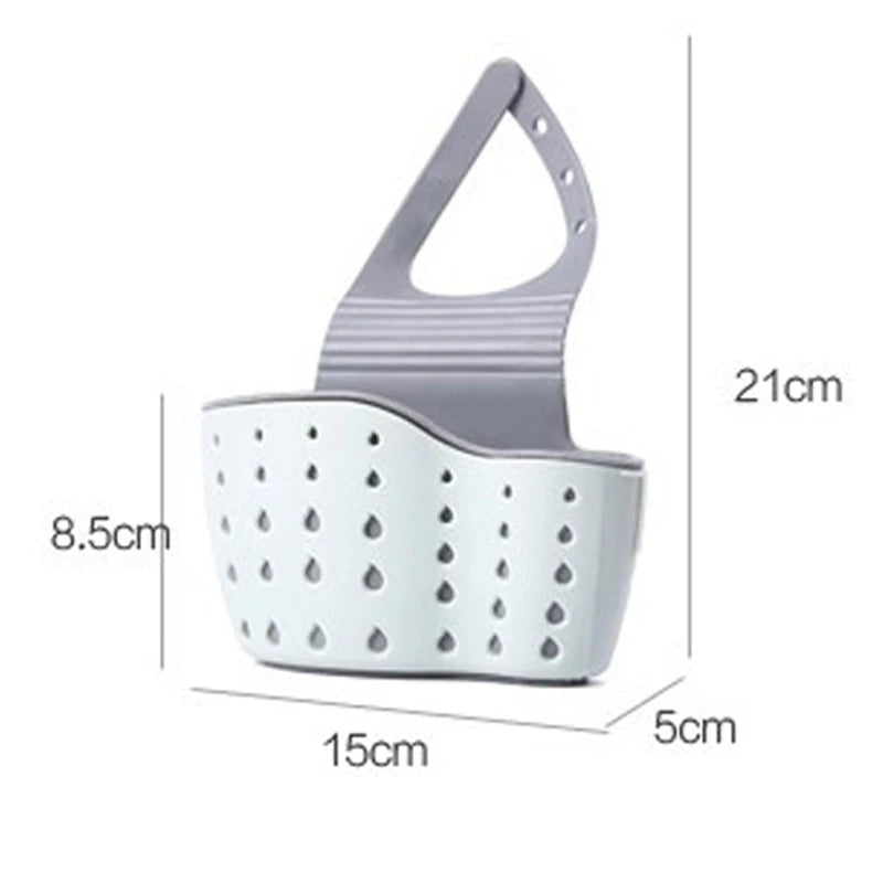Adjustable Kitchen Sink Hanging Organizer – Faucet Mounted Drain Basket for Sponge, Soap & Cleaning Tools