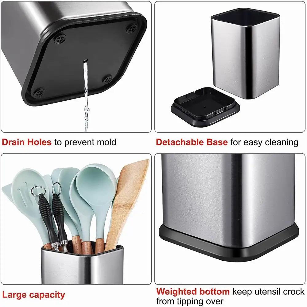 Large Kitchen Utensil Holder for Countertop – Kitchen Organizer for Spoons, Spatulas and Cooking Tools