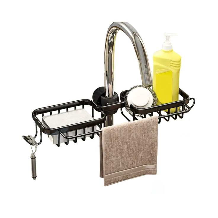 Kitchen Sink Drain Rack Sponge Storage Flexible Faucet Holder Soap Drainer Towel Rack Shelf Organizer Kitchen Accessories