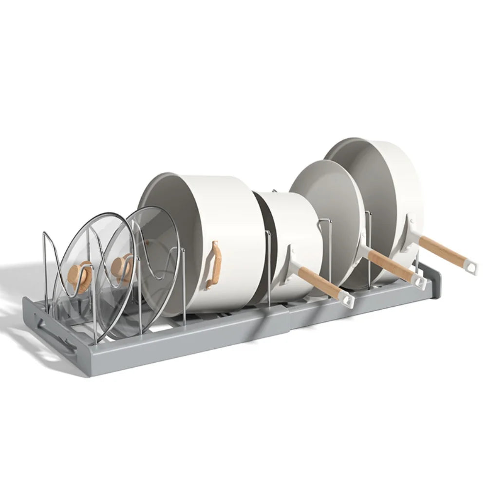 Multi-Function Foldable Kitchen Utensil Holder with Pot Lid Stand – Space-Saving Countertop Organizer
