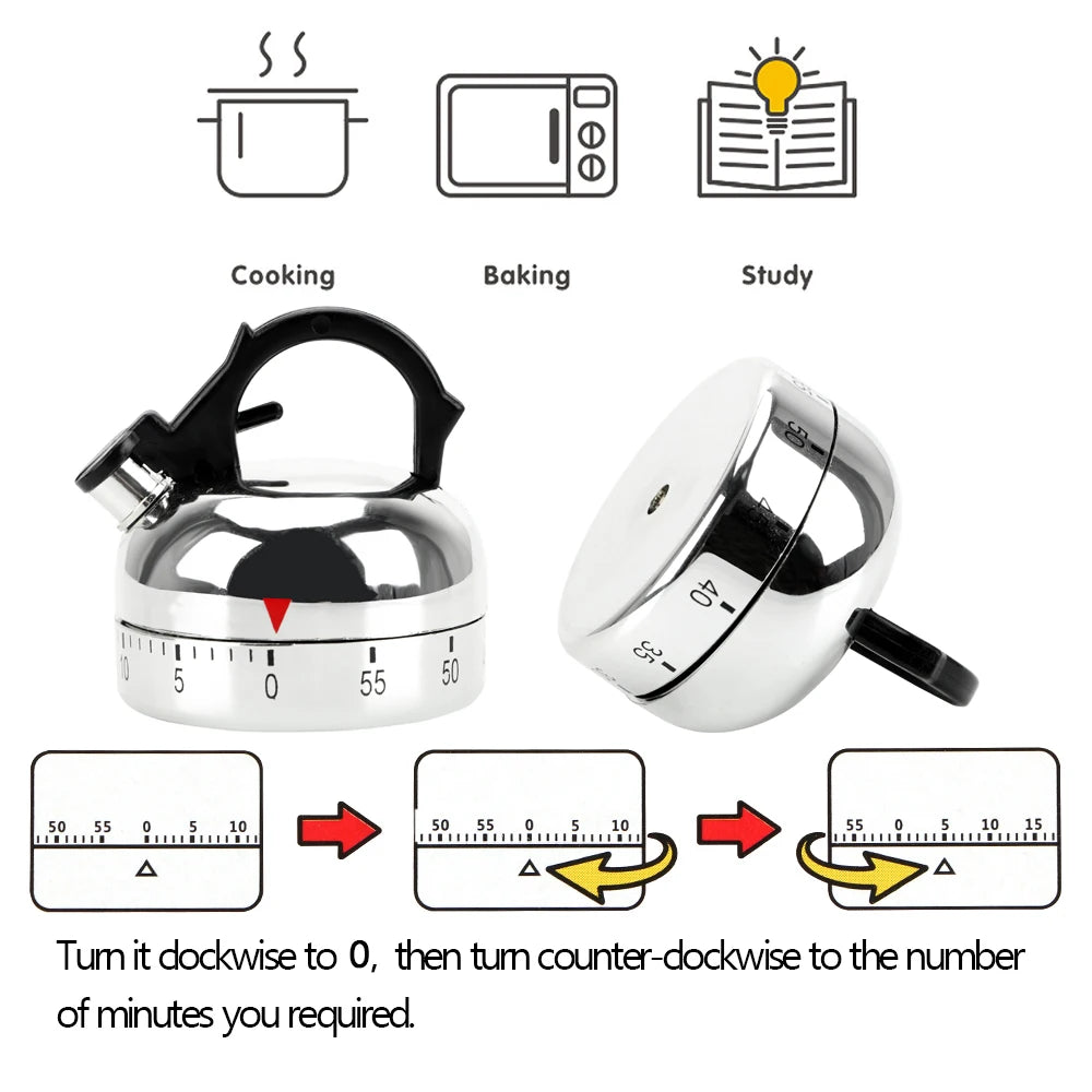 Mechanical Kitchen Timer 60 Minute Countdown Alarm for Cooking, Baking and Meal Prep