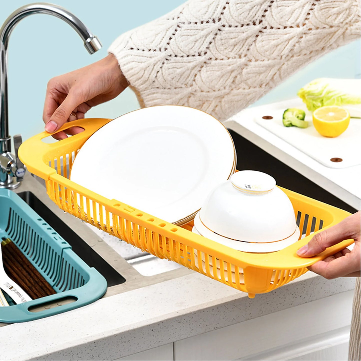 Vegetable Drain Basket Kitchen Organizer Gadgets