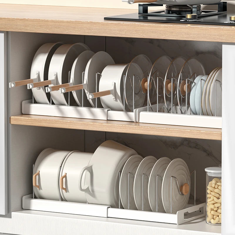 Multi-Function Foldable Kitchen Utensil Holder with Pot Lid Stand – Space-Saving Countertop Organizer