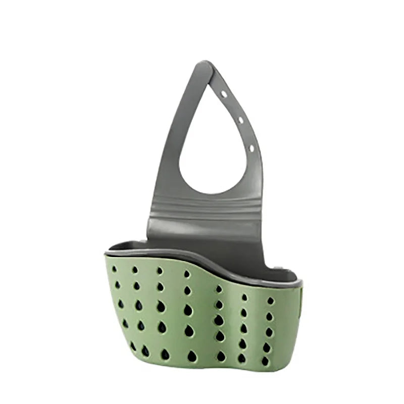 Adjustable Kitchen Sink Hanging Organizer – Faucet Mounted Drain Basket for Sponge, Soap & Cleaning Tools