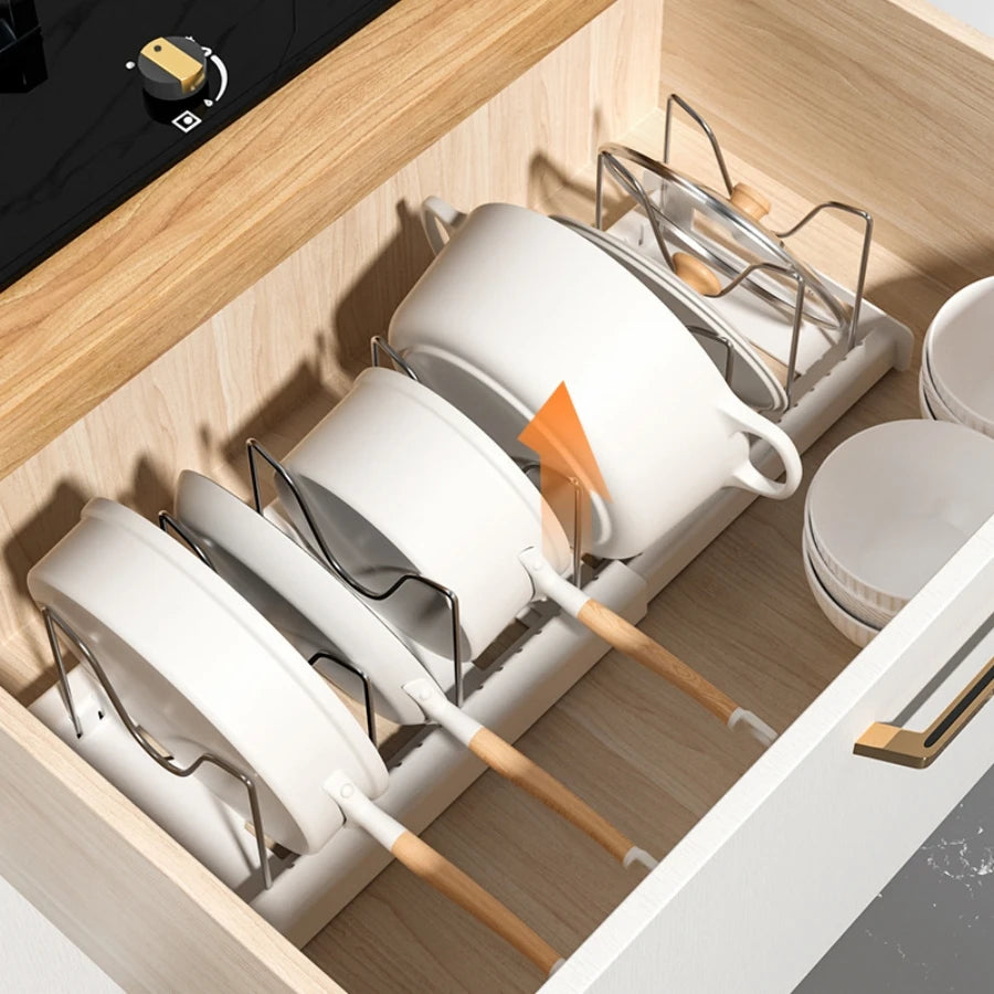 Multi-Function Foldable Kitchen Utensil Holder with Pot Lid Stand – Space-Saving Countertop Organizer