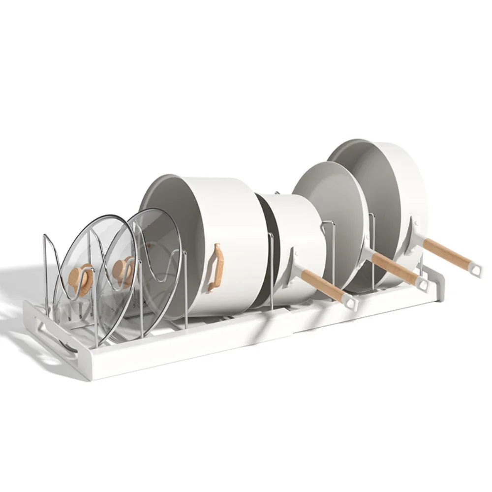 Multi-Function Foldable Kitchen Utensil Holder with Pot Lid Stand – Space-Saving Countertop Organizer