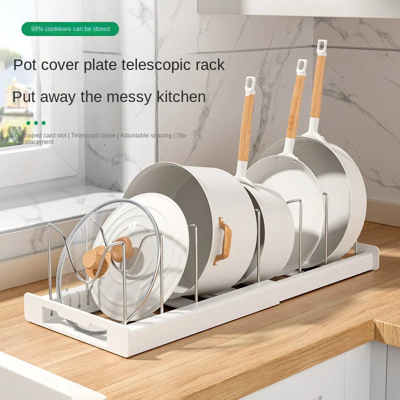 Multi-Function Foldable Kitchen Utensil Holder with Pot Lid Stand – Space-Saving Countertop Organizer